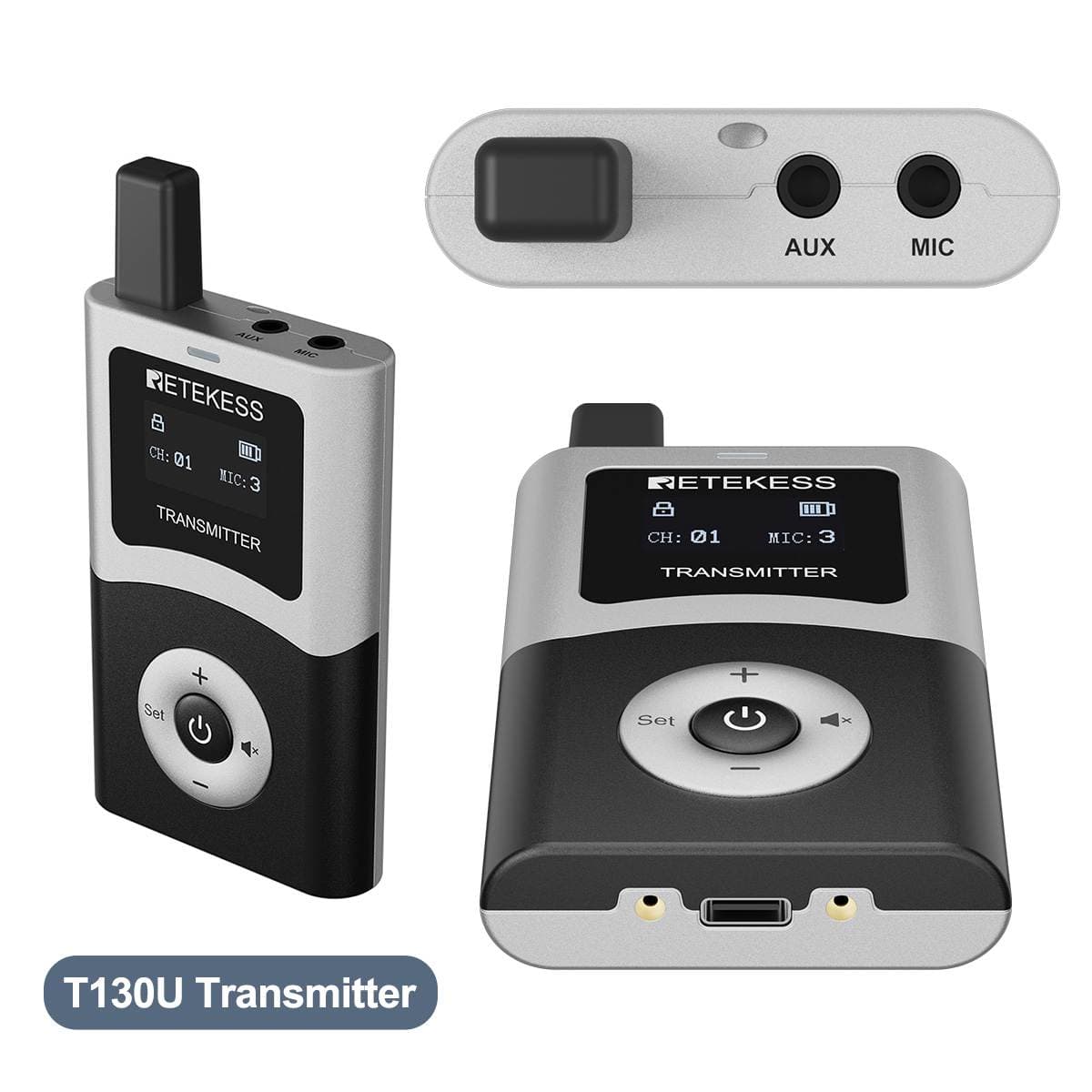 T130U (T130 4rd) Tourguide-System, Headsets für Tourguides, Audioguides, digitale Übertragung in hochauflösender Klangqualität, Ein-Knopf-Bedienung, für VIP-Reisen