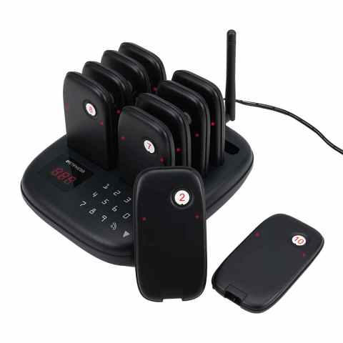 TD175S Restaurant-Pager mit 10 Pager-Türklingelsystem für Lebensmittelbetriebe