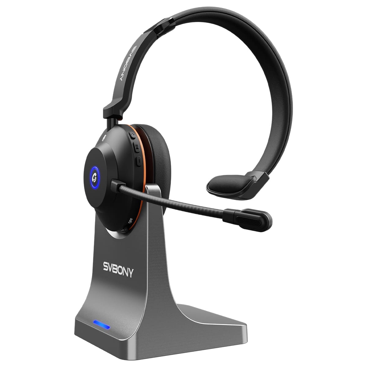 SVN H1 Kabellose Noise-Cancelling-Kopfhörer mit Mikrofon und USB-Dongle für Online-Meetings