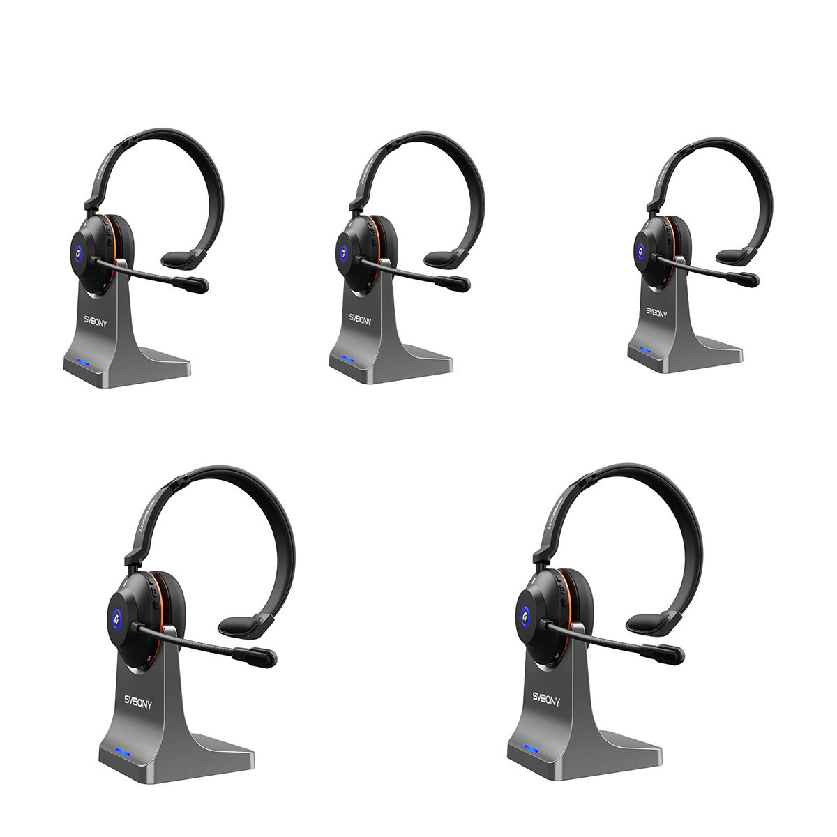SVN H1 Kabellose Noise-Cancelling-Kopfhörer mit Mikrofon und USB-Dongle für Online-Meetings
