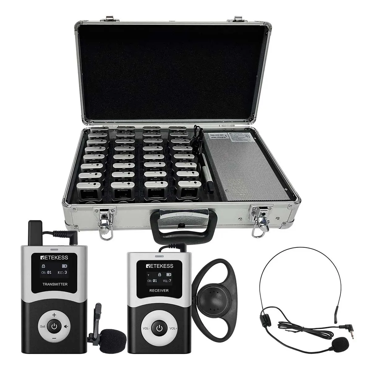 T130U T131U Störungsarmes UHF Personenführungsanlage für Führungen mit Ladekoffer