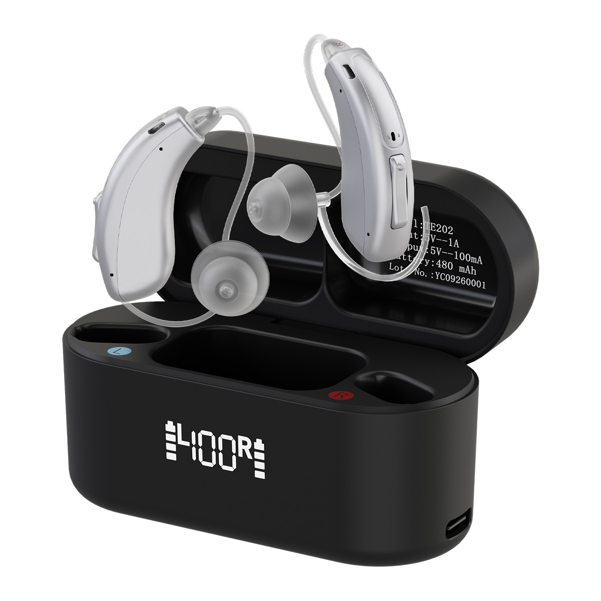 TE202 BTE Noise-canceling Hearing Aid features Tinnitus Masking for Mild to Moderate Hearing Loss