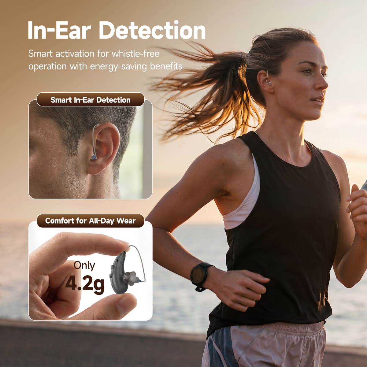 Retekess TE105 IP68 Waterproof RIC Hearing Aid with Bluetooth and App Support for Moderate to Severe Hearing Loss