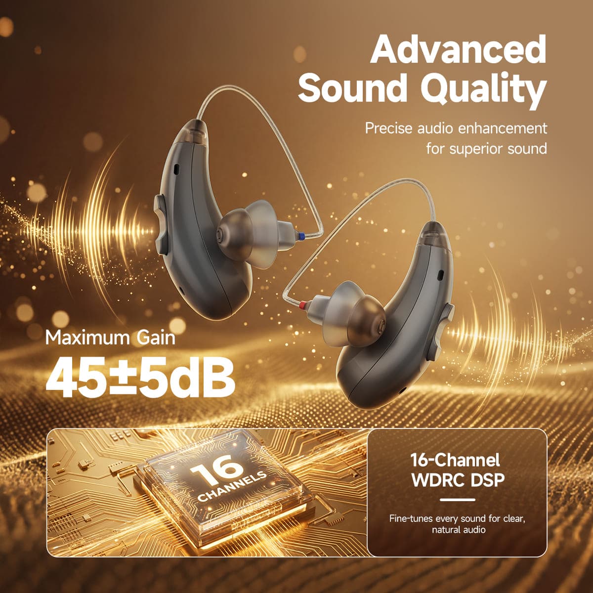 Retekess TE105 IP68 Waterproof RIC Hearing Aid with Bluetooth and App Support for Moderate to Severe Hearing Loss
