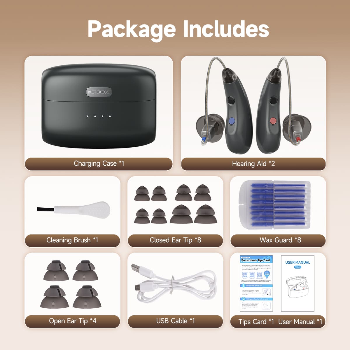 TE105 Smart RIC Hearing Aid with Bluetooth, Speech Tracking & IP68 Waterproof Protection