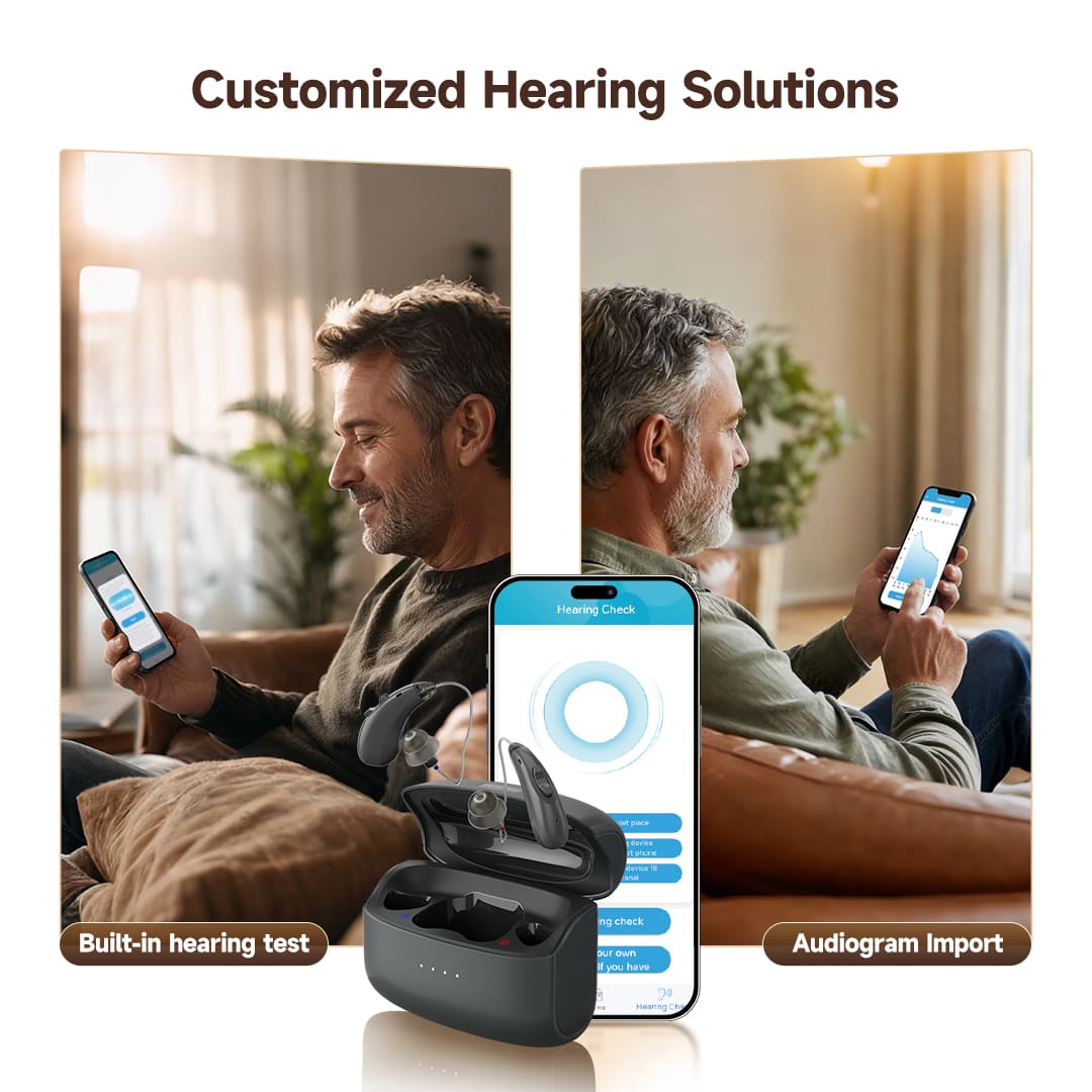 TE105 IP68 Waterproof RIC Bluetooth Hearing Aid with Intelligent Sound Tracking
