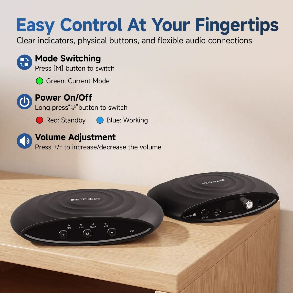 TE102 RIC OTC Bluetooth Hearing Aid with UV-C Disinfecting Rechargeable Case and TV Connector