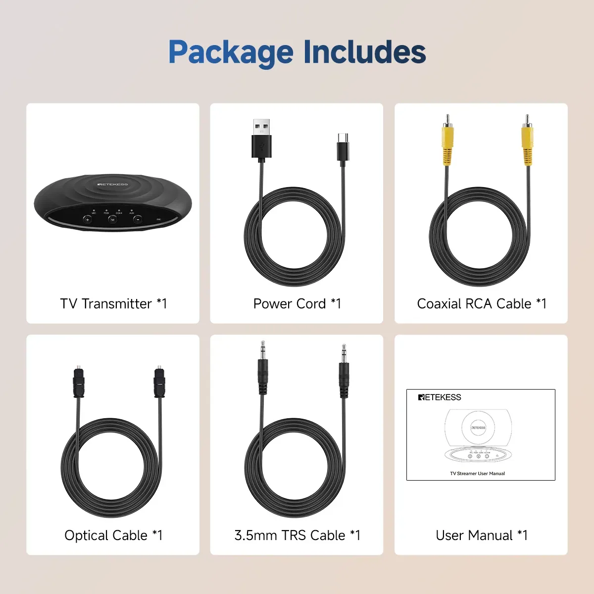 TE102 RIC OTC Bluetooth Hearing Aid with UV-C Disinfecting Rechargeable Case and TV Connector