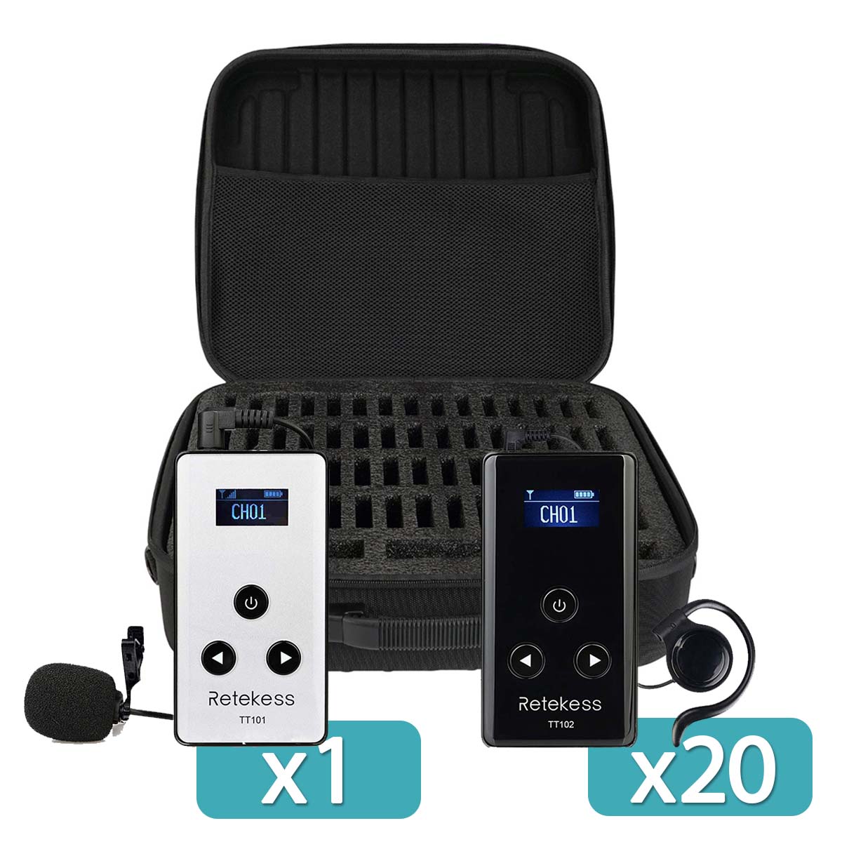 Retekess TT101 TT102 Audio Guide Equipment for Tourism with Carry Bag