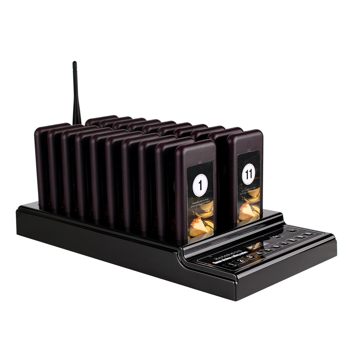 Retekess T112 Wireless Restaurant Guest Pager System Support Up to 999 Pagers for Food Truck, Coffee Shop, Shopping Store, Church Nursery