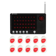 Retekess Long Range 300m/984ft Nurse Call System TH108 Host Receiver With TH010 Call Button for Hospital, Nurse Station, Nursing Home, Clinic