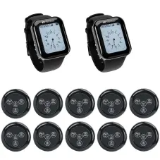 Retekess TD113 Server Calling Pager Watch Receiver with TD032 Server Call Button for Restaurant, Clubs, Restroom