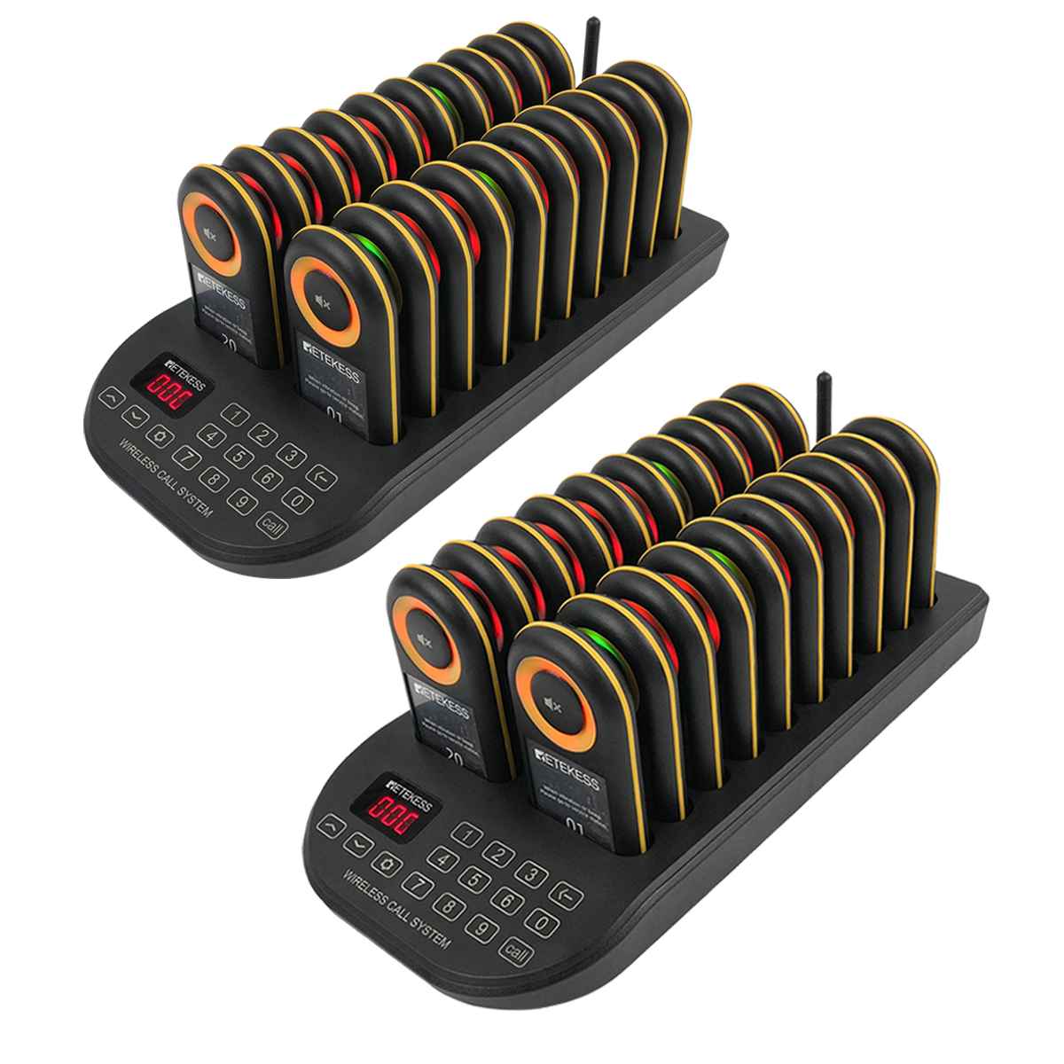 Retekess TD169 Cercapersone Ristorante Wireless 500m – 20 Pz, Impermeabile IP55, 7 Suonerie, Allarme Fuori Portata