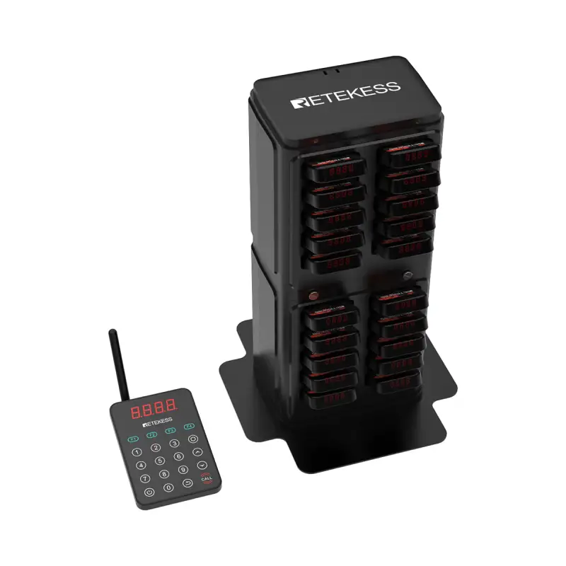 Retekess TD177 Matrices Paging System Comprehensive Upgrade Wall-Mountable Wireless Pager System for Restaurant, Clubs, Entertainment