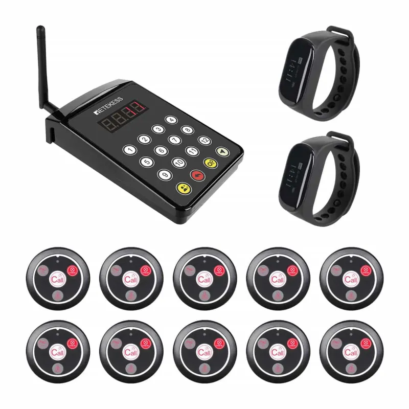 Retekess Waiter Calling System TD154 Kitchen Paging Waiter System With T117 Service Call Button for Customer Restaurant Service Paging Solution