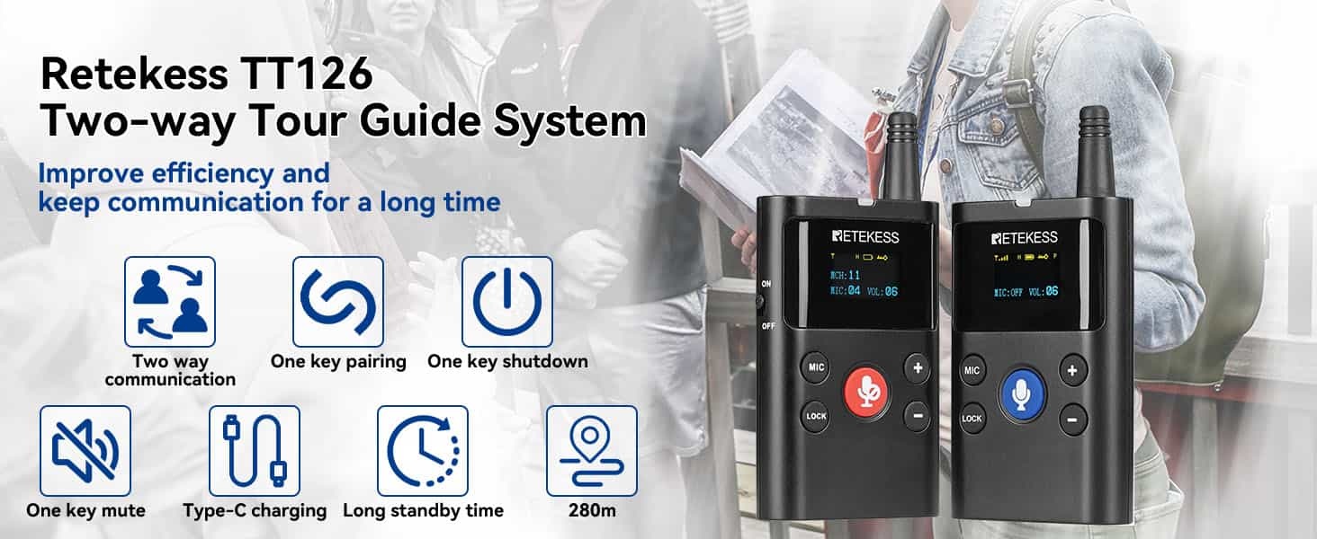 TT126 two-way tour guide system for group communication