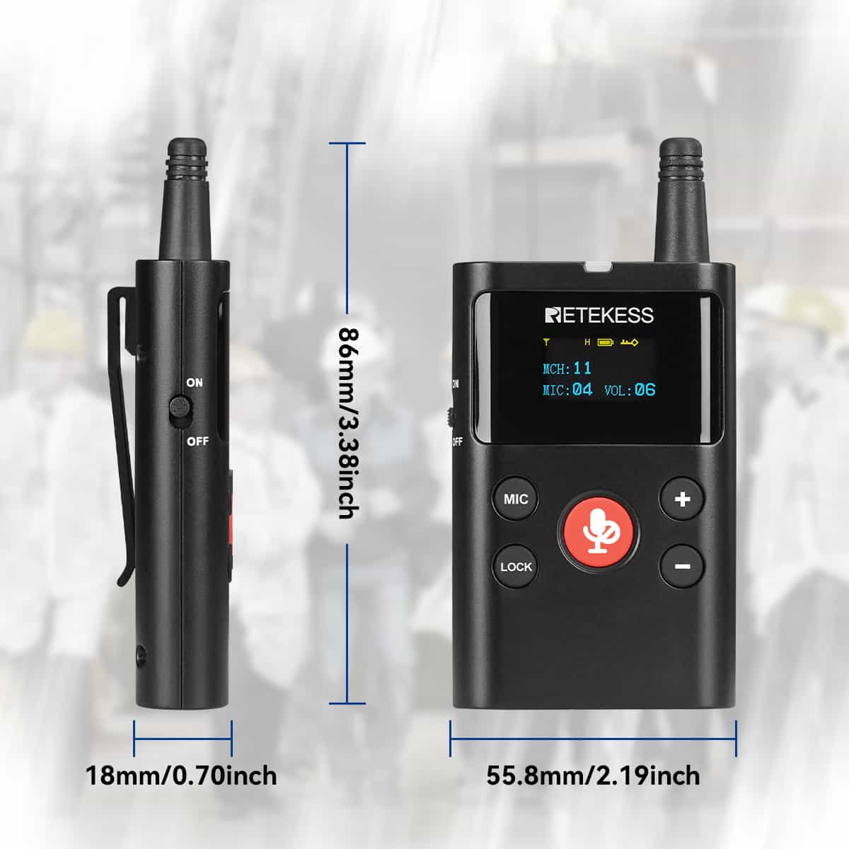 Retekess TT126 Wireless Main Transmitter for Two Way Tour Guide System