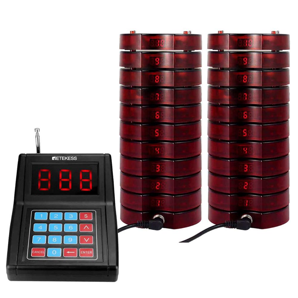Retekess TD165 Restaurant Buzzer Beeper Stand Set with 10 Buzzer Beepers