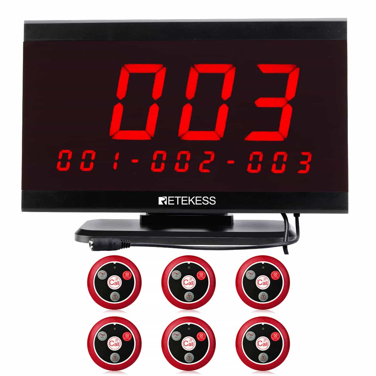 Retekess Restaurant Table Call System TD105 Display Receiver T117 Call Button for F&B, Hotels