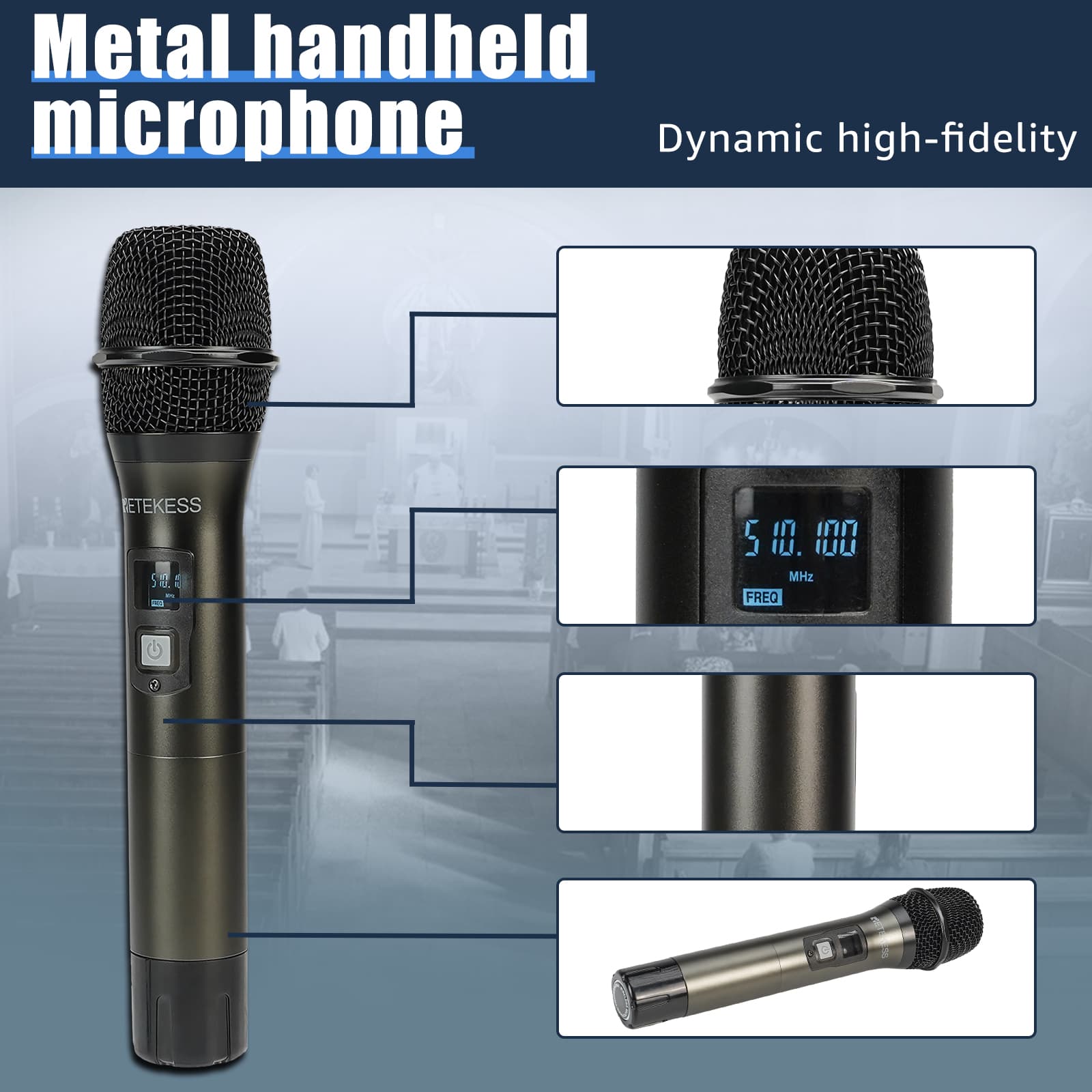 Retekess TC103 Multimedia Wireless Microphone for Church and Conference