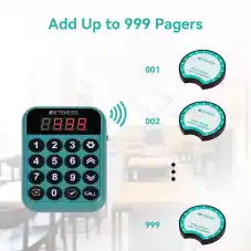 Retekess TD168R Wireless Coaster Pager With 2 Independent Keyboards for Restaurants, Clubs, Bars, Hospitality