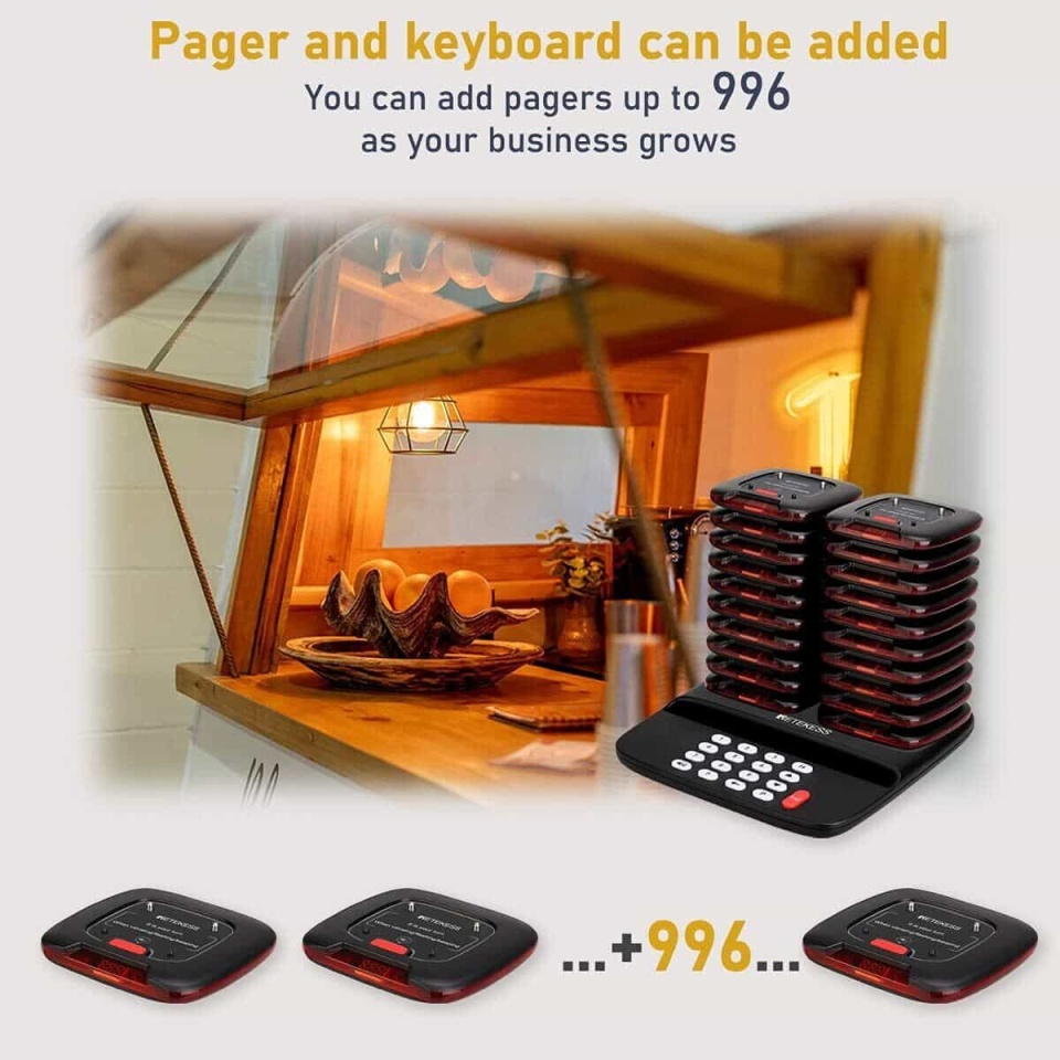 TD183 Long Range Pager System 800M, Rugged Pager, Durable Pager for Restaurants, Bars, Cafes
