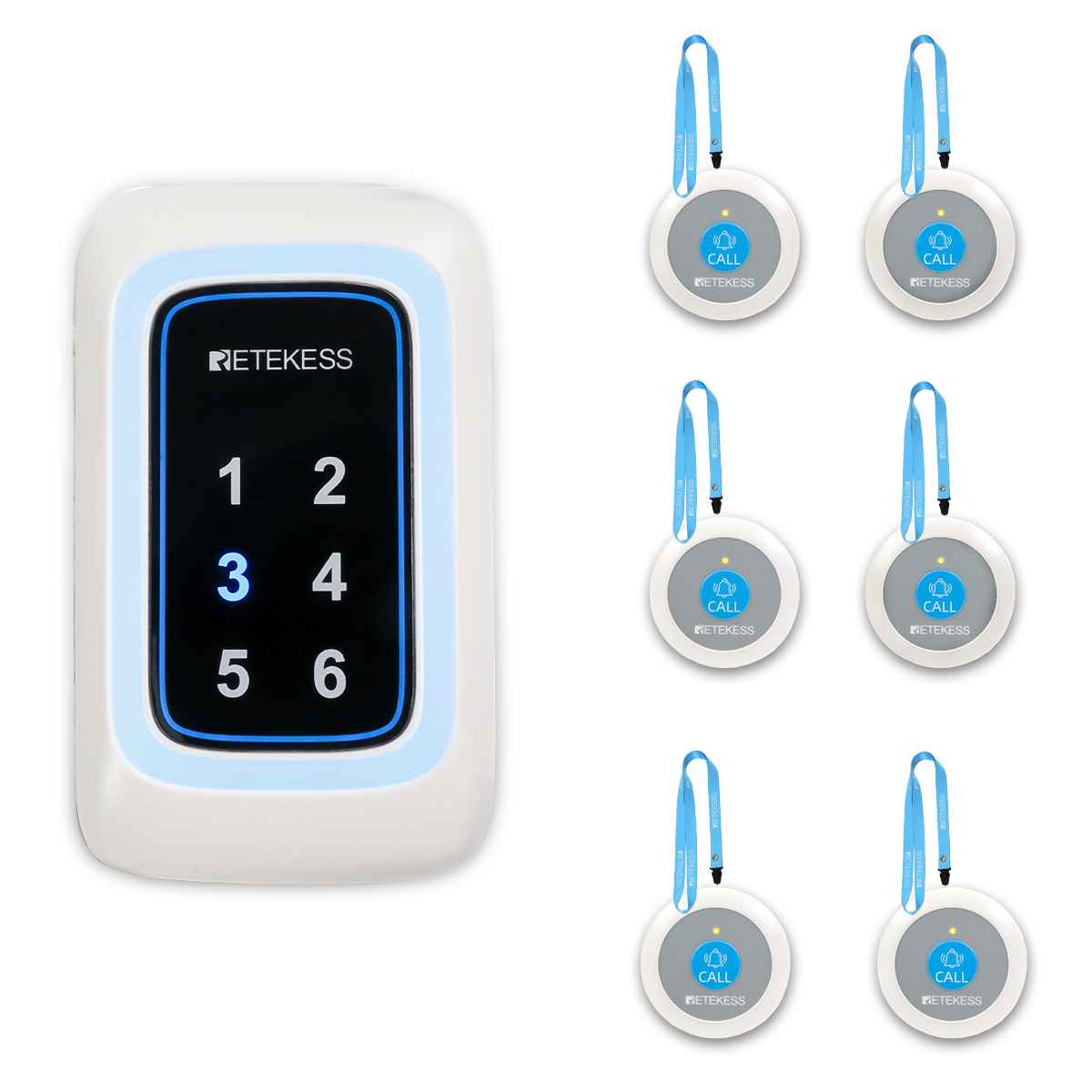 Retekess TH109N Nurse Alert System with TH009 Emergency Call Button for Elderly and Patients