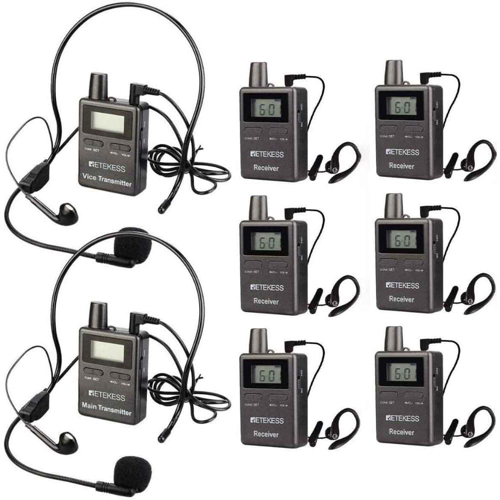 Retekess TT105 Tour Guide 2 way Receiver System Two-speaker Talkback for Duo-speaker Tours and Meetings