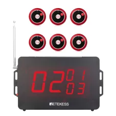 Retekess Wireless Calling System Restaurant TD136 Display Receiver and TD008 Call Button
