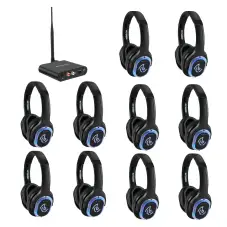 Silent Disco System Professional HIFI TA003 TA004 Silent Disco Headphones and Transmitter with 3 Channels for Meditation,Parties,Classes,Club,Bar and DJ