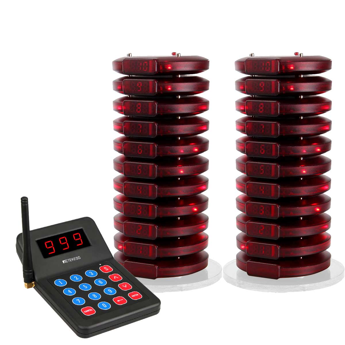 Retekess T119 Wireless Calling System for Restaurant,Food Truck,Bar,Support Up to 999 Pagers
