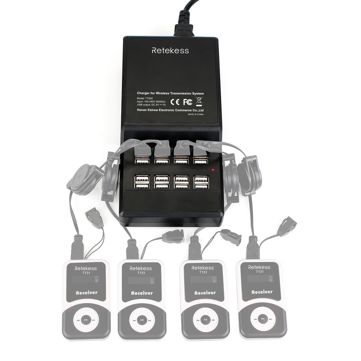 T130 T131 Drahtloses Audio-Tourguide-System für Empfänge, Konferenzen und Touren mit Ladekoffer [F9423AX2-F9424AX30-F9443D] – Germany (wir sind zusammen