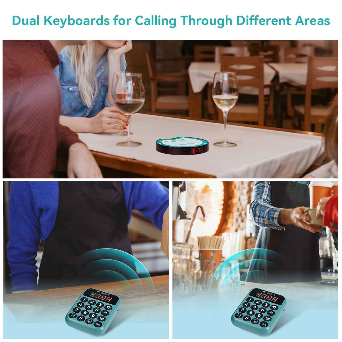 Dual Keyboards for Calling Through Different Areas