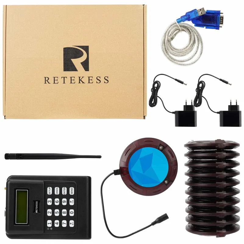 Retekess TD166 Alphanumeric Pager Long Range Paging System for Manufacturing & Warehouses
