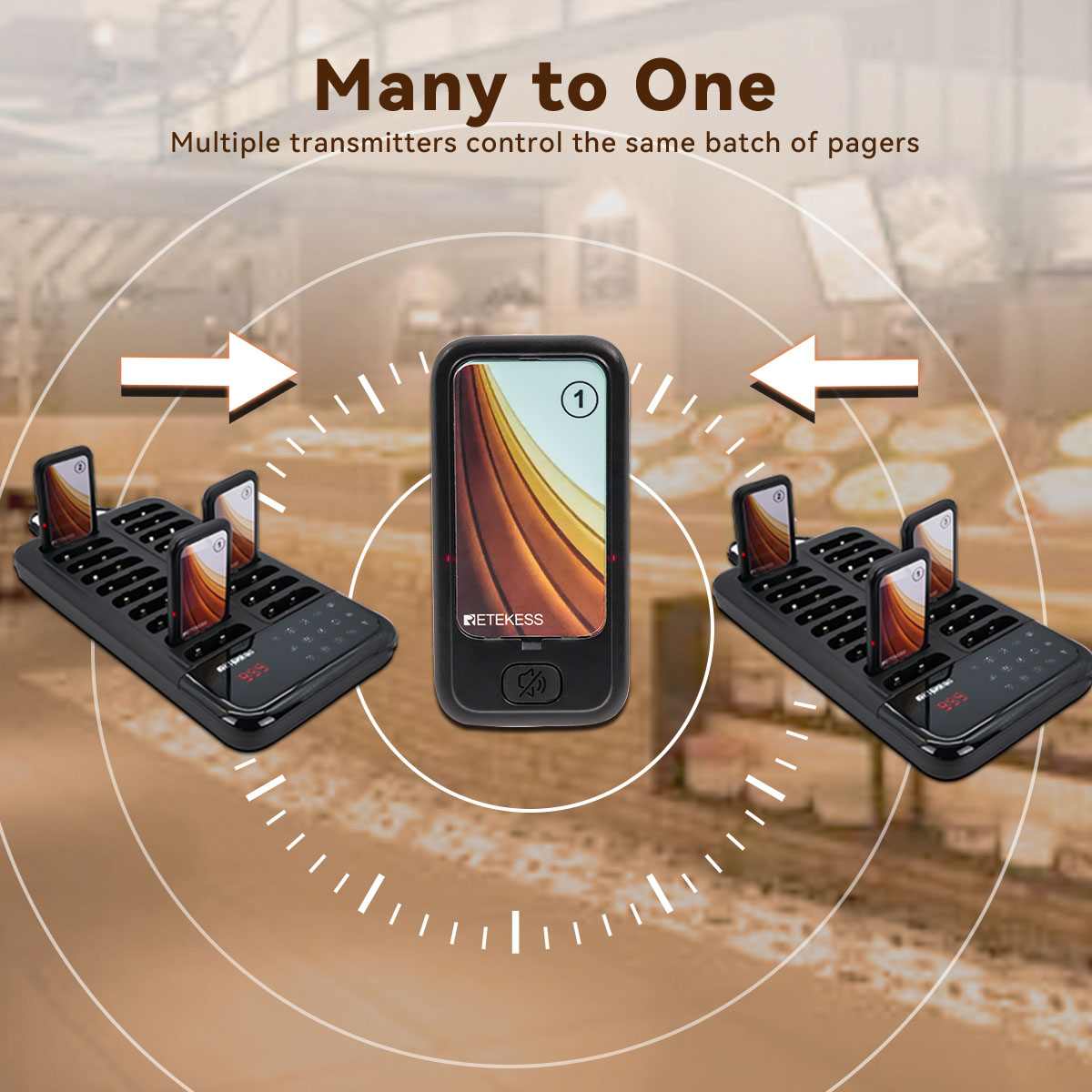 Retekess TD173 Restaurant Guest Pager Service System for Casual Dining, Fine Dining and Cafes