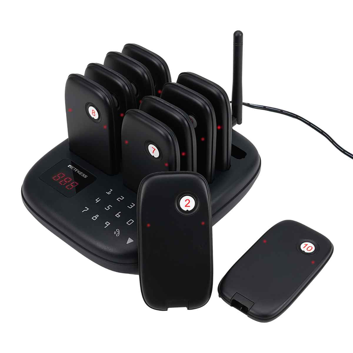 Retekess TD175S Wireless Restaurant Pager With 10 Pagers Portable Food Buzzer System