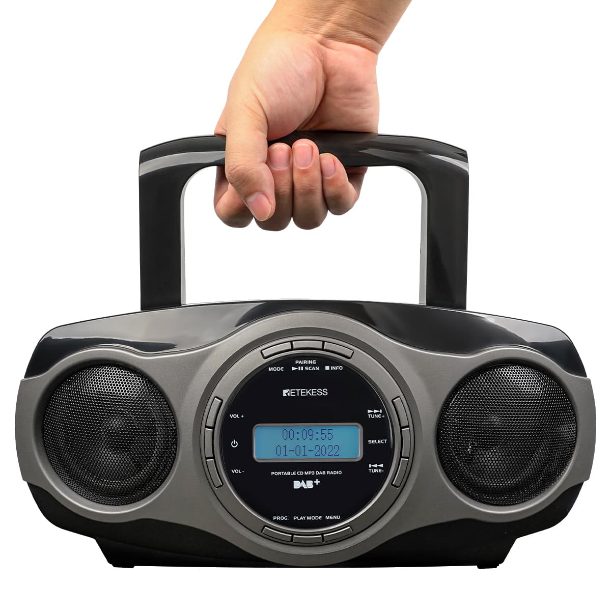 Retekess TR631 Stereo FM Radio Portable CD player, Receive DAB Station, Support USB, CD, AUX, European Version