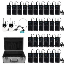 TT116 Plant Tour Headsets for Plant Tours, Factory Visit, Church & Internal Company Use with 30 Slot Charging Case