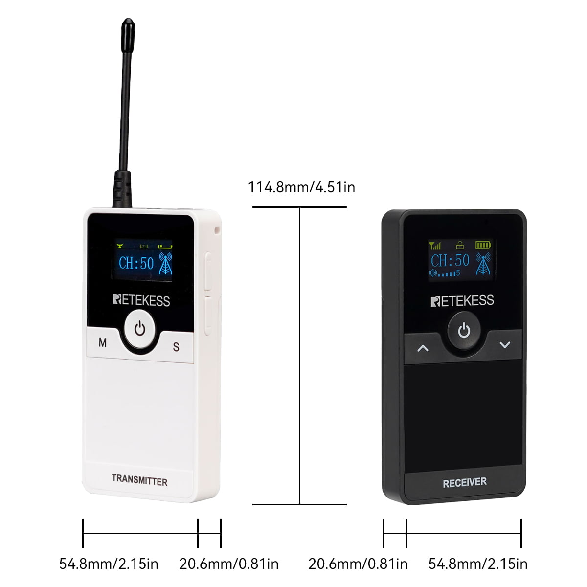 Retekess TT116 Tour Guide Equipment UHF Replaceable Rechargeable Battery With Charging Base