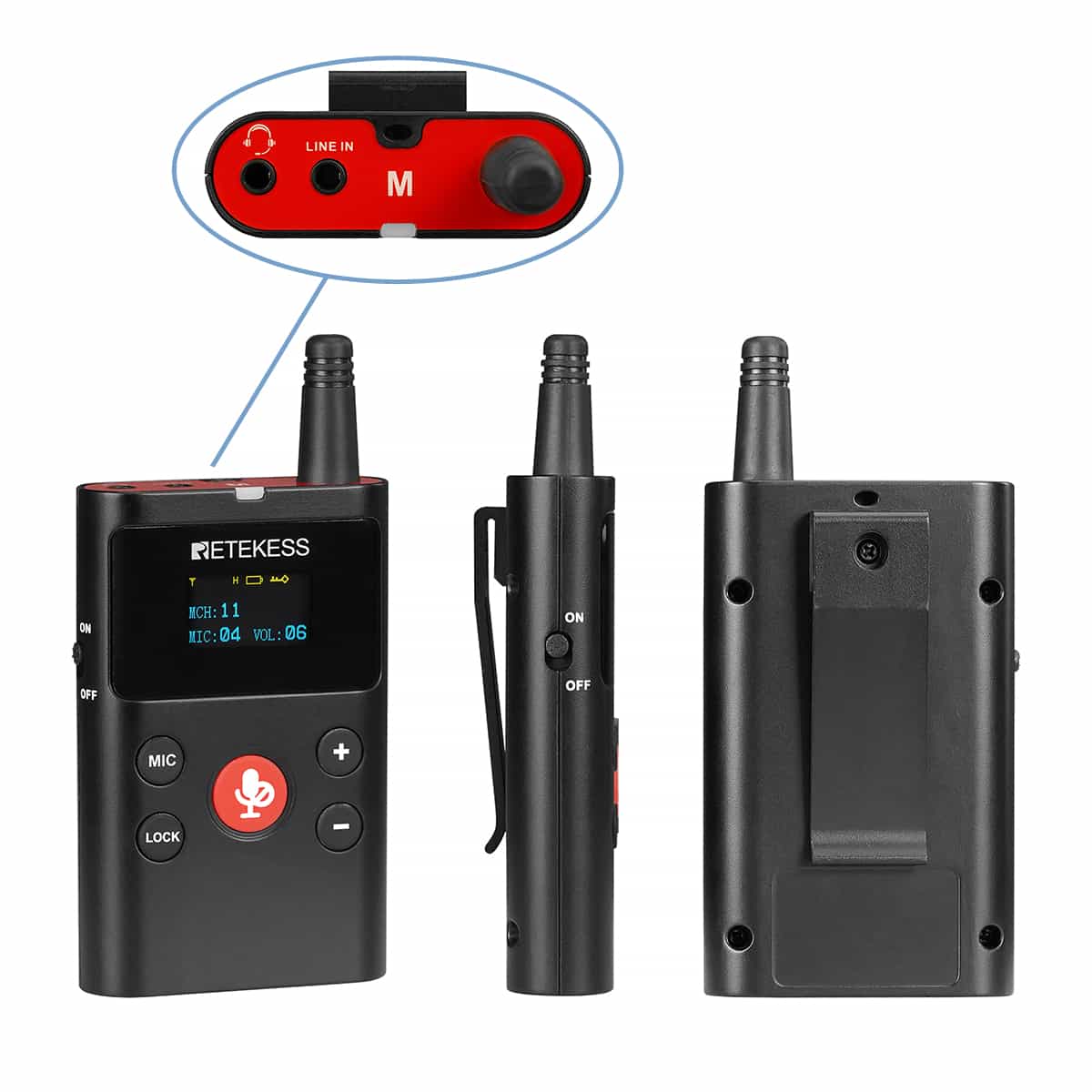 Retekess TT126 TT126R Wireless Audio Guide System Ear-hook Receiver No Need Earphones for Tour Guiding, Plant Tours, Conferences and Training