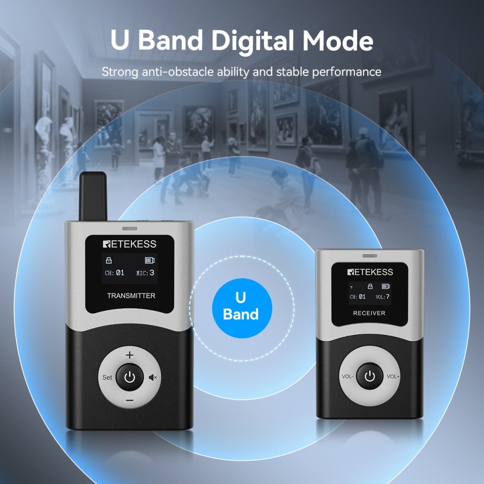 T130U T131U Digital Tour Guide Audio Equipment  for Factory Visits, Tourism, Churches, School, Translation Assistance, Conferences, Courts, and Employee Training,etc