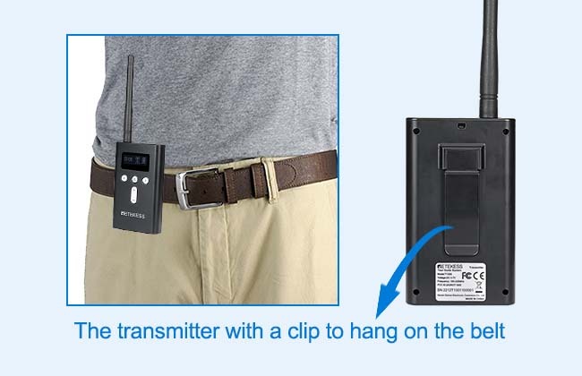 T130S transmitter with clip to hang on the belt