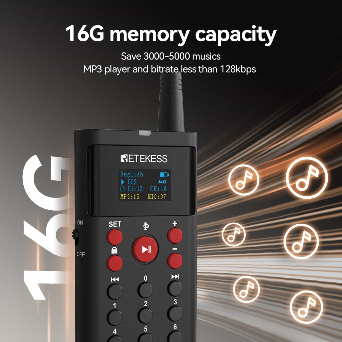 TT127 Wireless Tour Guide System with MP3 Player for Museums, Heritage and Tourism Sites