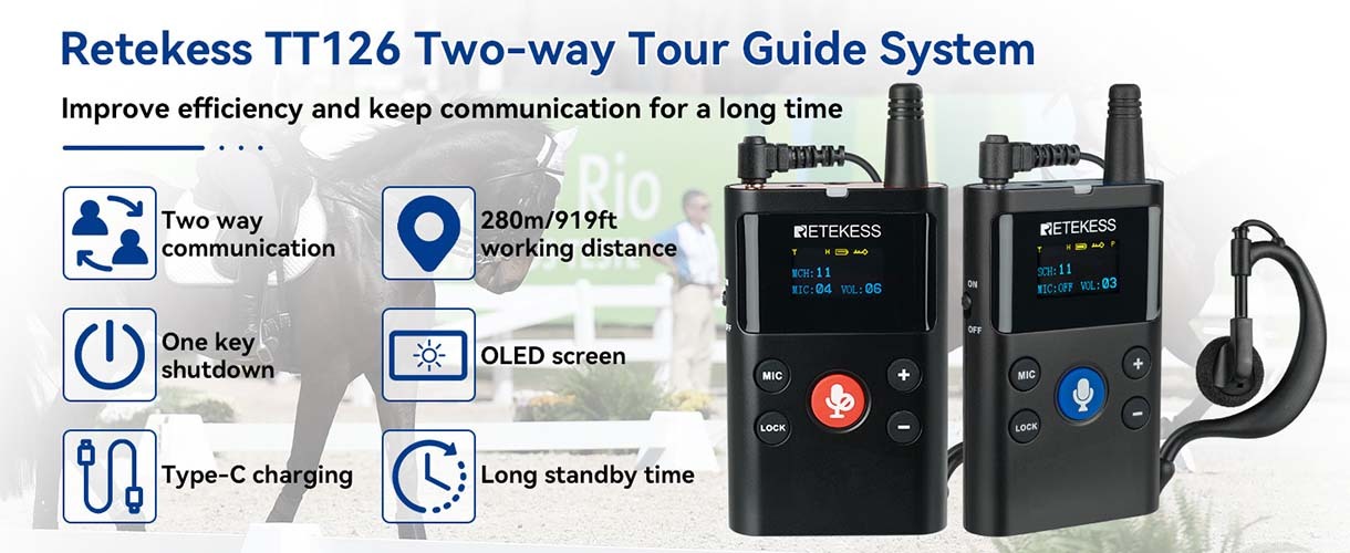 TT126 equestrian coaching system for coach and rider communication