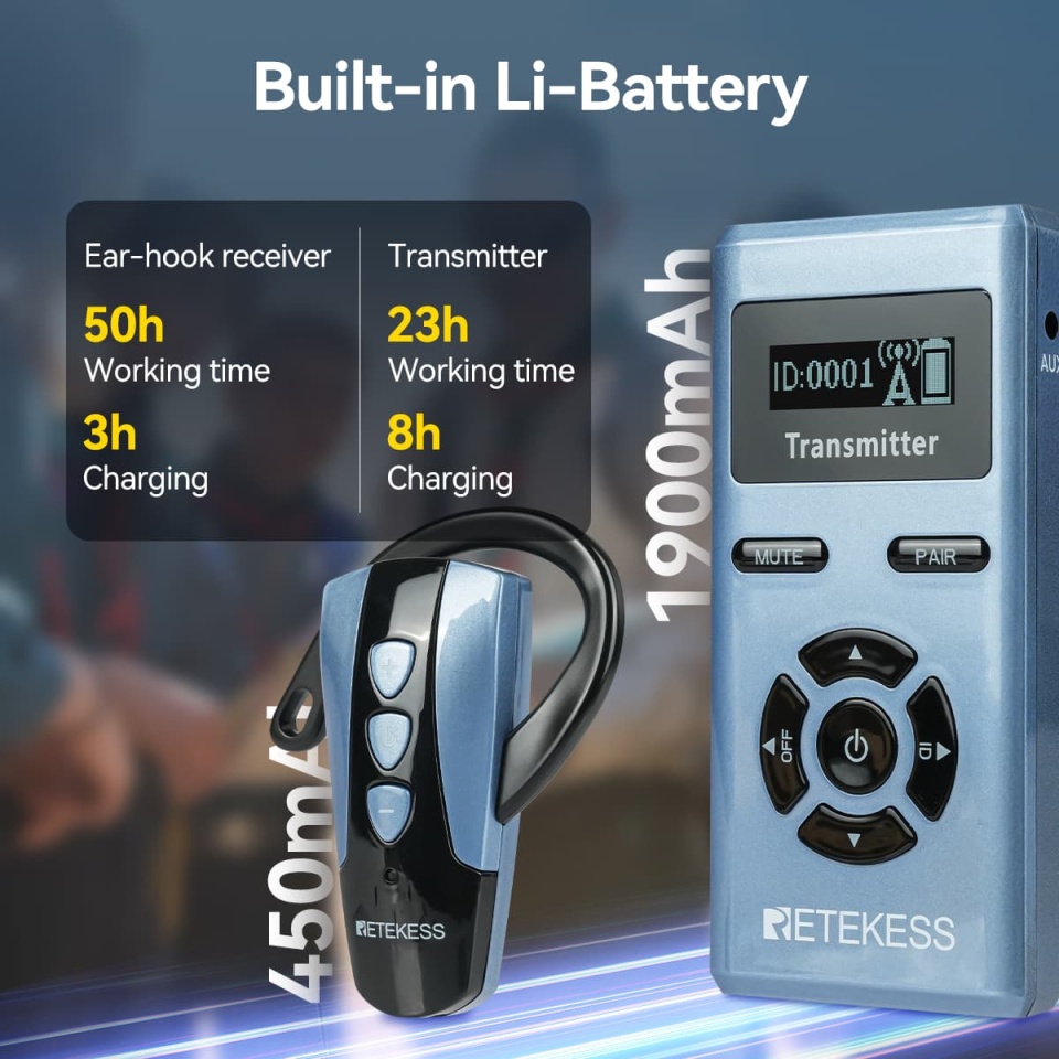 TT106S Tourism Earhook Receiver Wireless Tour Guide System-New Upgrade