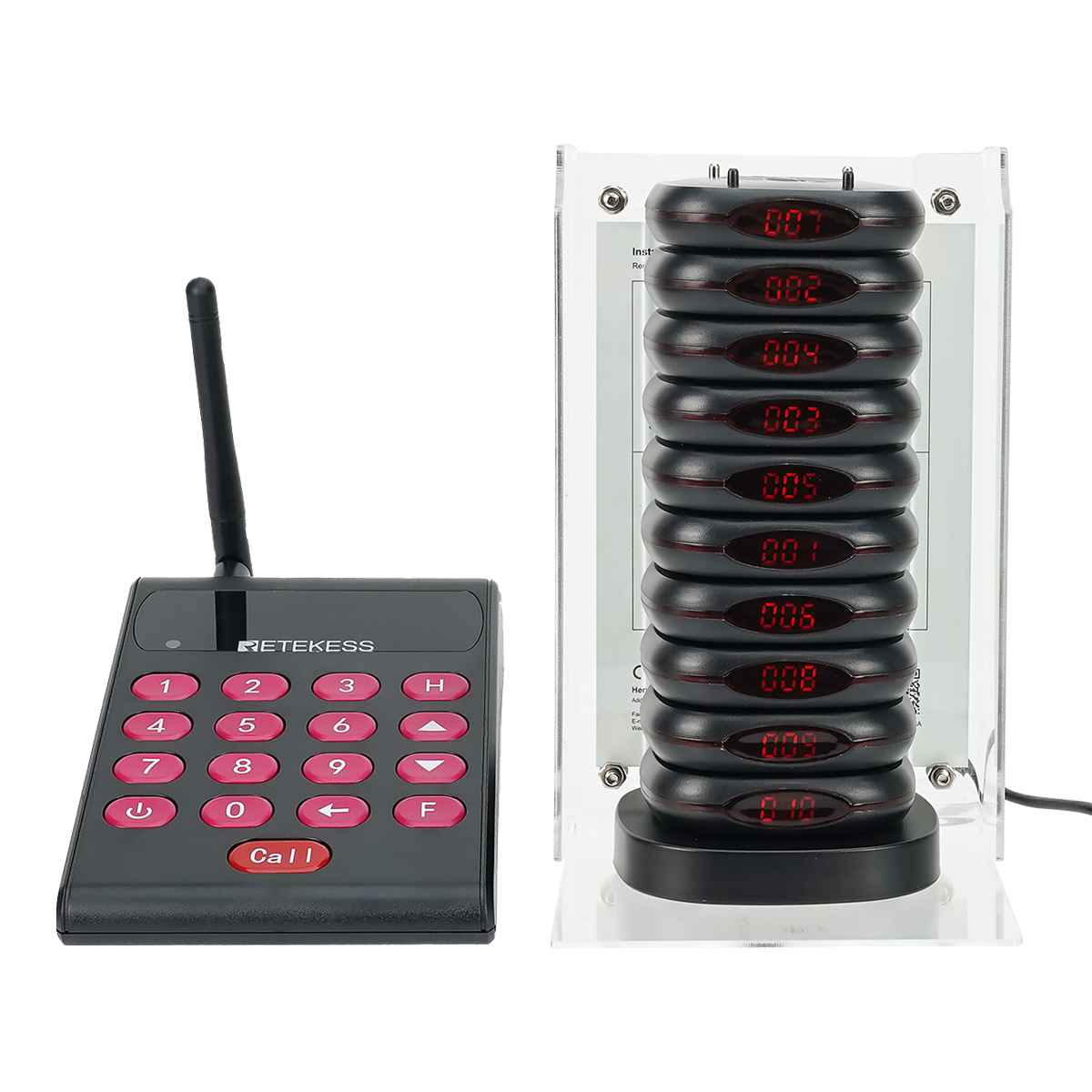 Retekess TD161 Wireless Pager Standard Set with 10 Food Buzzers