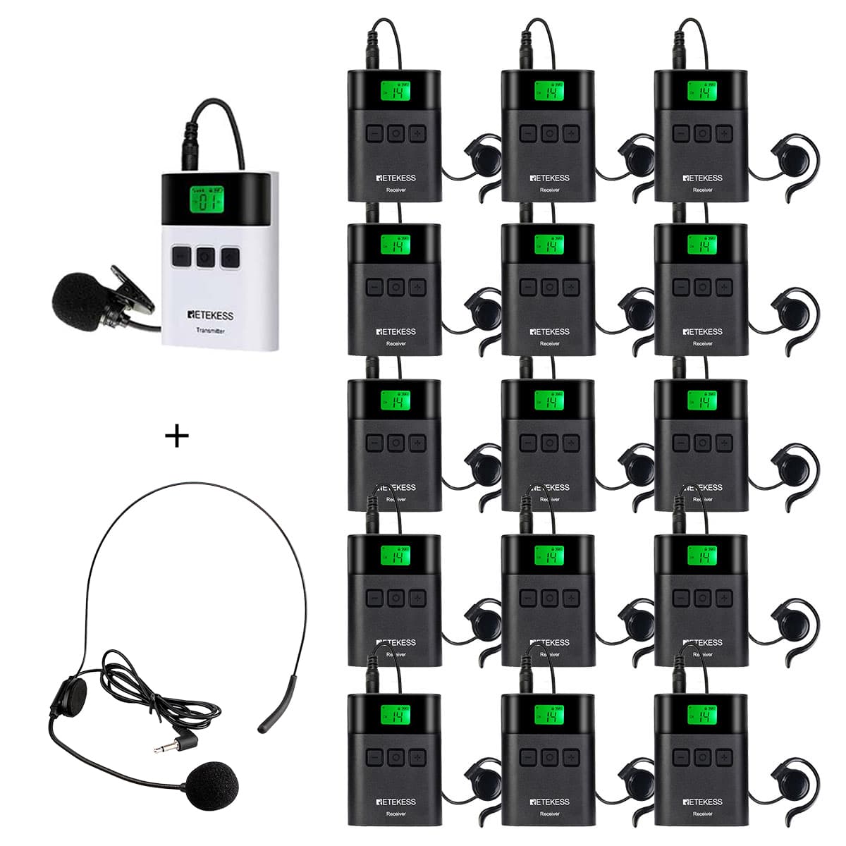 Retekess TT122 Simultaneous Interpretation Equipment with One Key Mute for Church Translation Court Interpretation