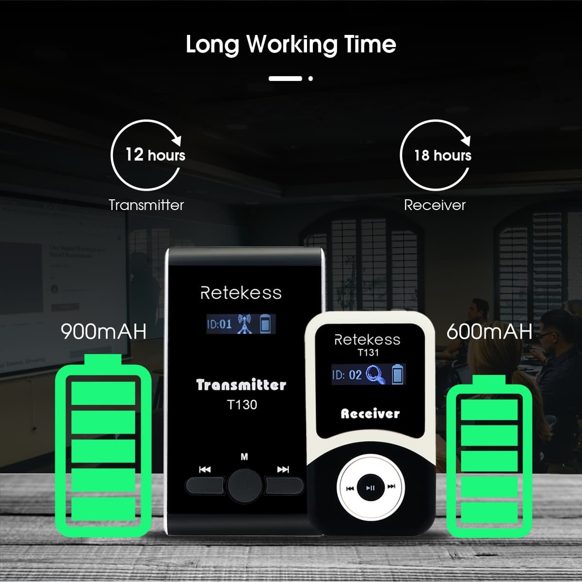 Rechargeable battery and long working time of T130 and T131