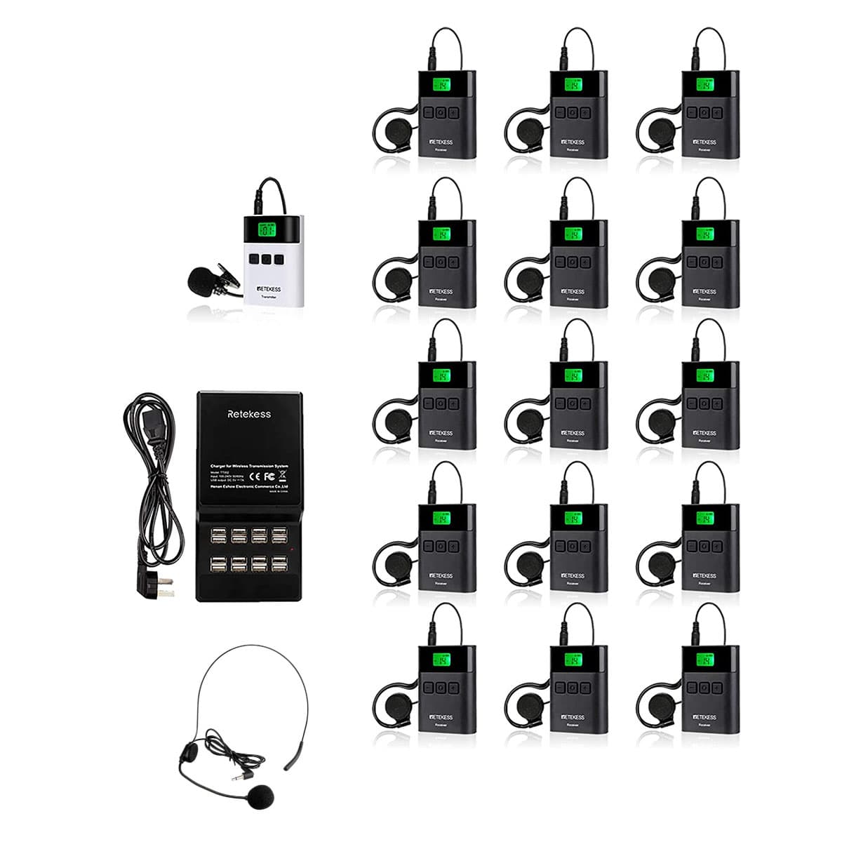 Retekess TT122 Simultaneous Interpretation Equipment with One Key Mute for Church Translation Court Interpretation