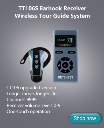 TT106S Earhook Receiver Wireless Tour Guide System Newly Upgraded